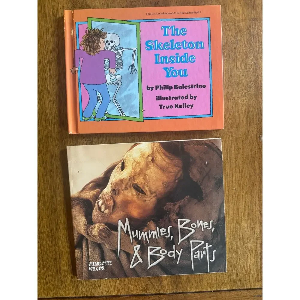 Vintage Kids Science Book Lot Mummies Bones Body Parts Skeleton Anatomy